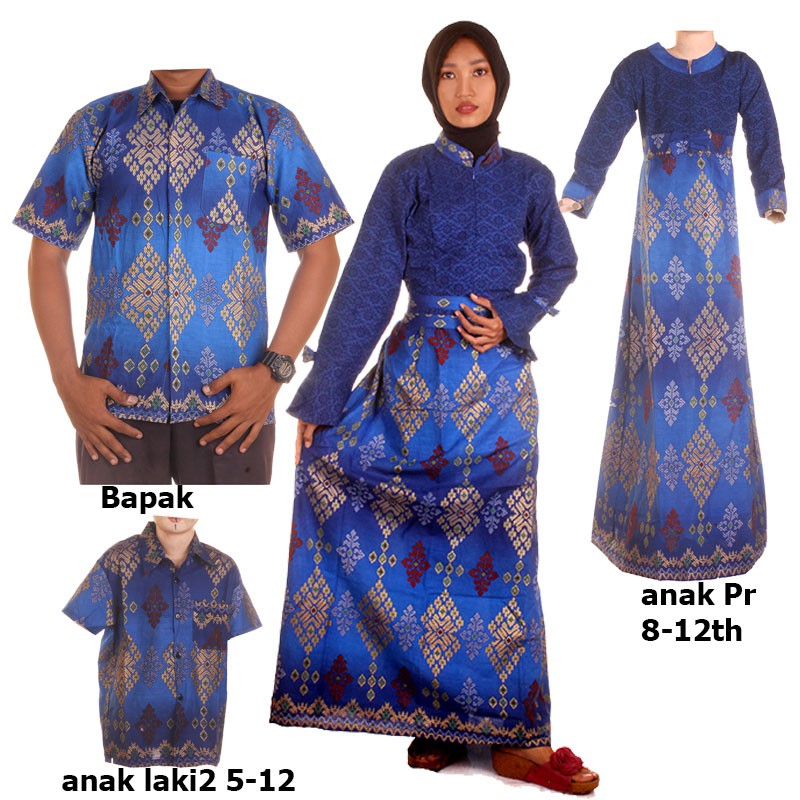 Sarimbit Keluarga Kemeja Batik Gamis Batik dan Anak - Anak Prada