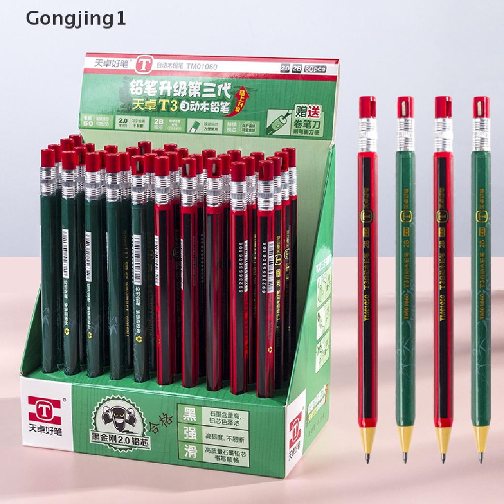 Gongjing1 1 Set Pensil Mekanik 2.0mm Dengan Refill Untuk Menulis / Sketsa / Melukis