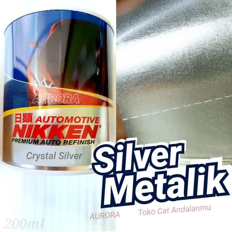 Cat Silver Metalik NIKKEN Crystal Silfer Kristal 200ml Niken Metallic Metalic Cet Mobil dan Motor Ku