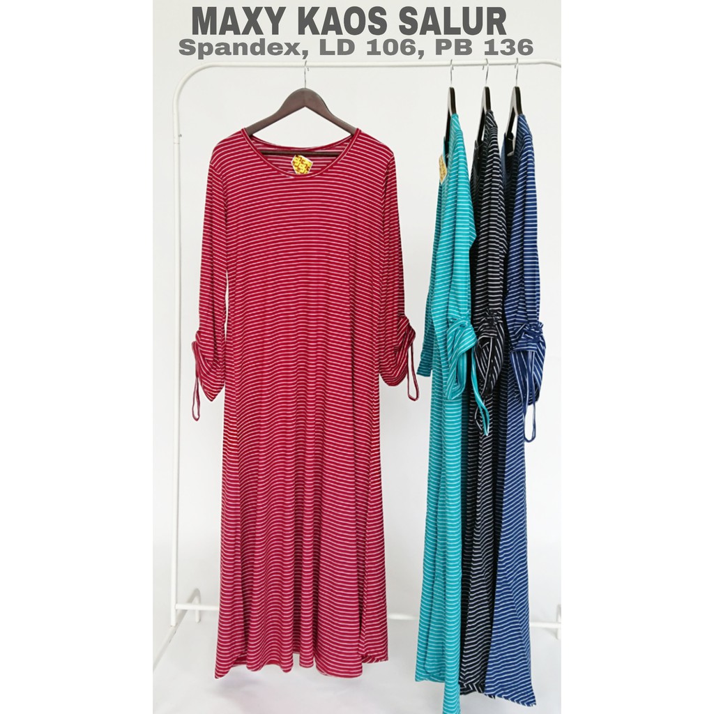 Gamis Jumbo Syari Bahan Kaos Spandex Salur