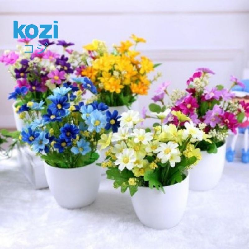 Ornamen Pot Kozi Kuroba Tanaman Bunga seruni Dekorasi Tanaman Hias Tanaman Plastik Pot Bunga Hias