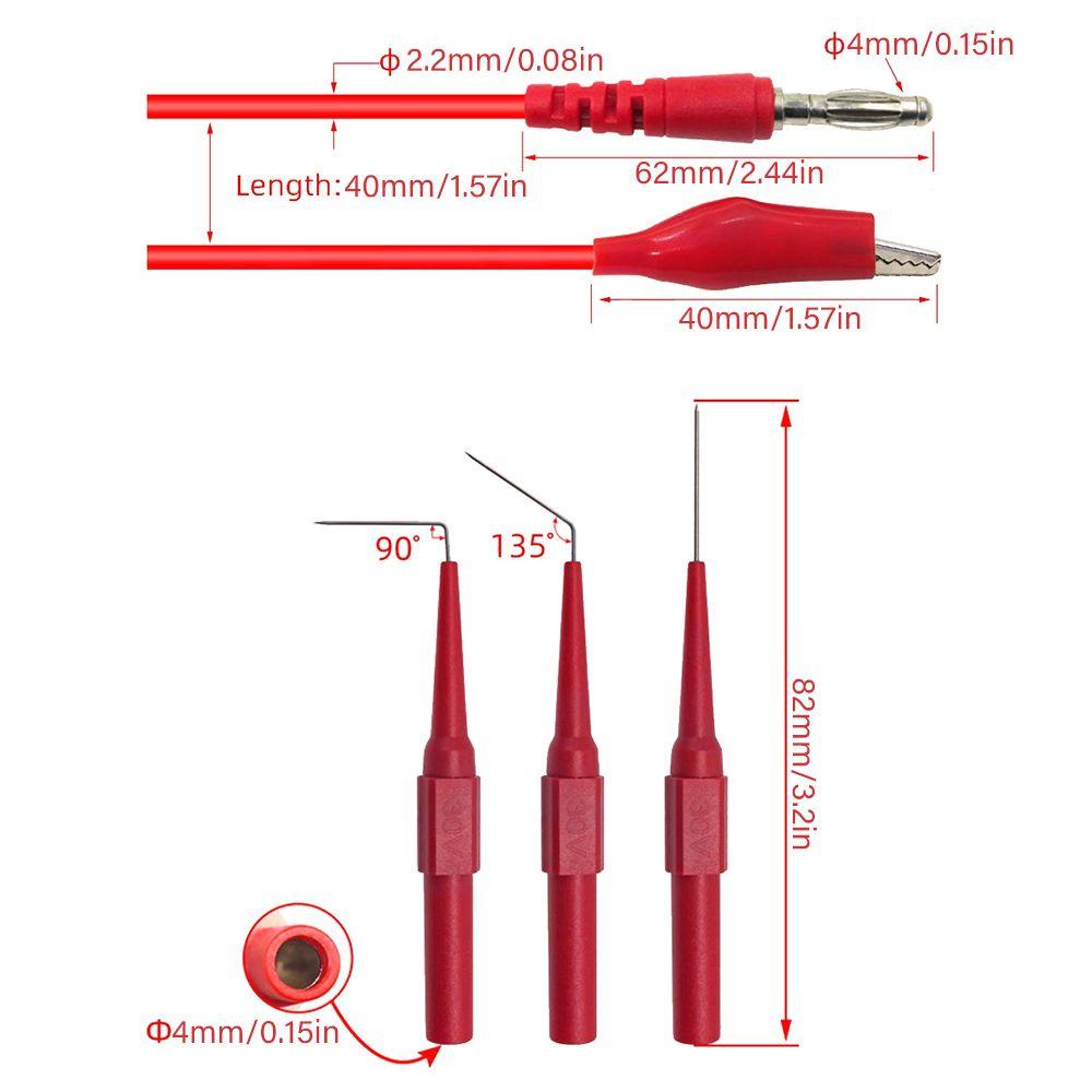 Preva Multimeter Test Lead Kit Peningkatan Tahan Lama Plug Pisang Keamanan Test Probe Set