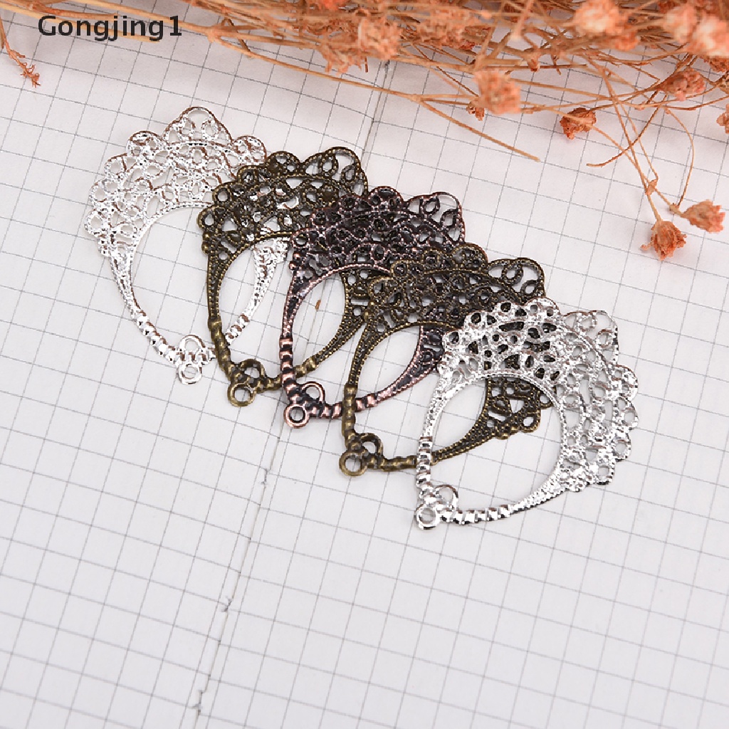 Gongjing1 30pcs Konektor Filigree Wraps Bahan Metal Untuk Membuat Perhiasan DIY