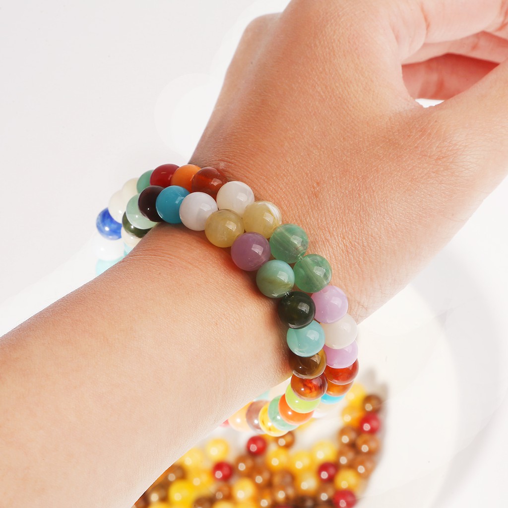 18 Colors 8 mm Acrylic Beads Cloud Effect Colorful Spacer Loose Beads Craft DIY Bracelet Jewelry Making Accessories