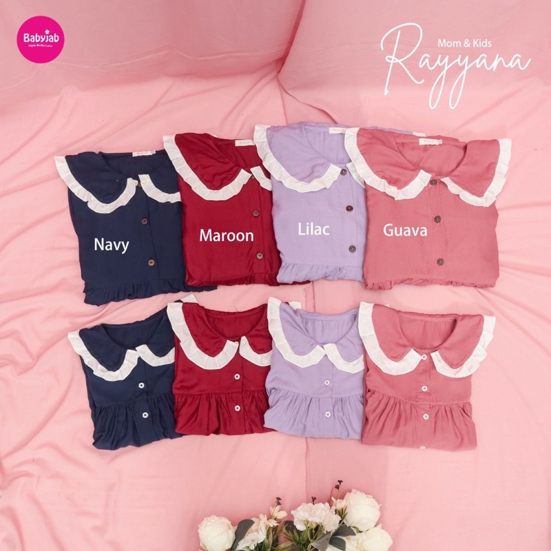 Babyjab Set Couple Rayyana Mom And Kids - Baby Jab Gamis Tunik Setelan Hijab Ibu Anak Perempuan Lucu Usia 0 1 2 3 4 5 6 Tahun