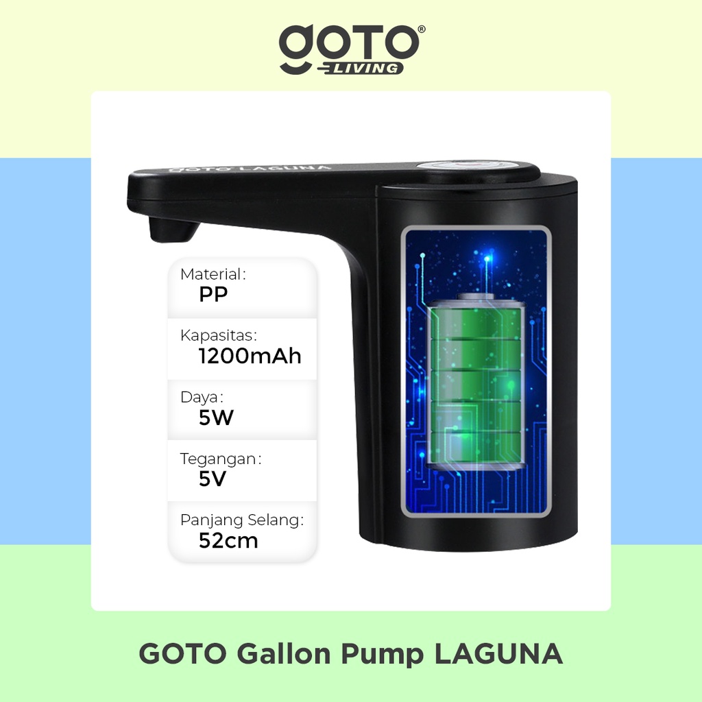 Goto Laguna Gallon Pump Dispenser Air Pompa Galon Elektrik Charge USB