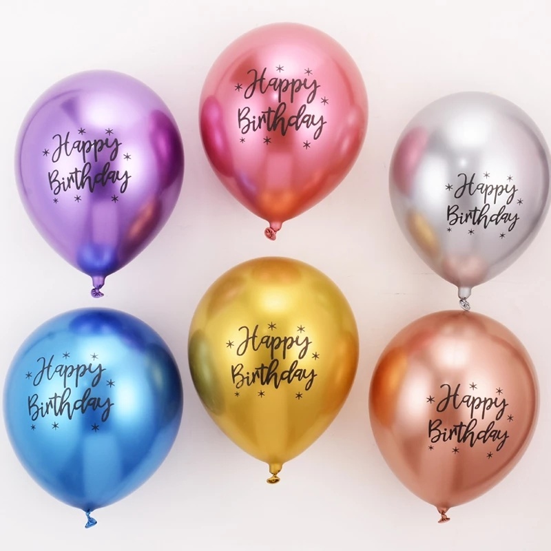 1pc Balon Latex Metalik Chrome 12 Inch Untuk Dekorasi Pesta Ulang Tahun