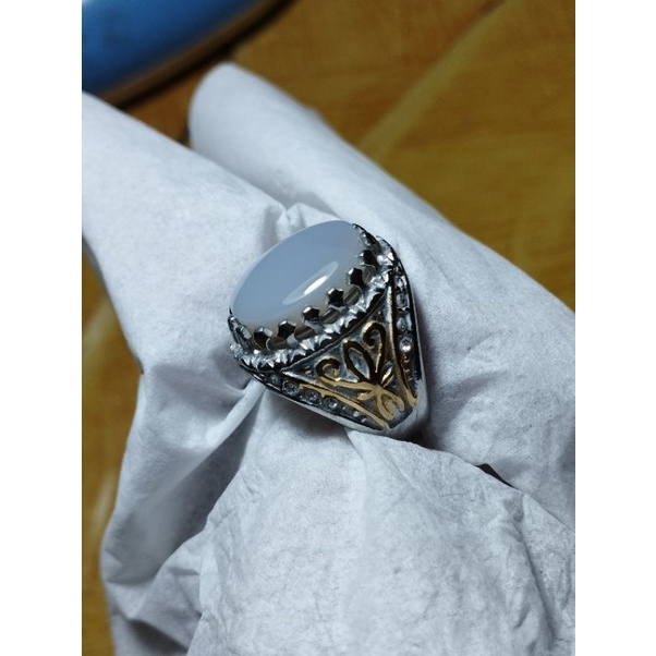 original cincin batu akik yaman abyad putih bersih origin yamen 01
