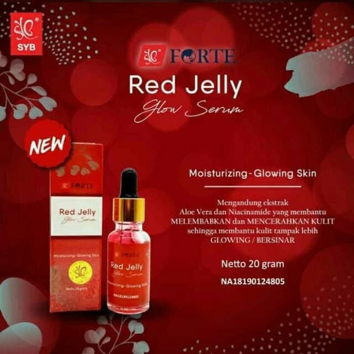 Pelembab Kulit Kering Wajah RED JELLY SERUM GLOW BY SYB FORTE MERAH BPOM ORIGINAL