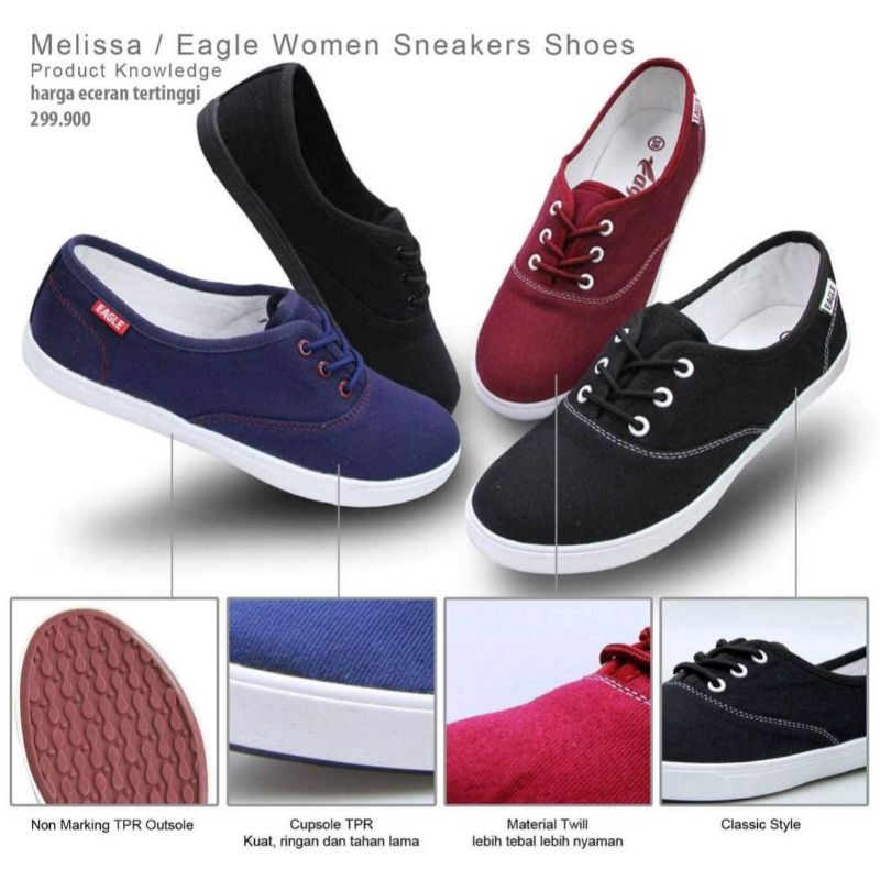 sepatu sneakers wanita eagle Melisa original