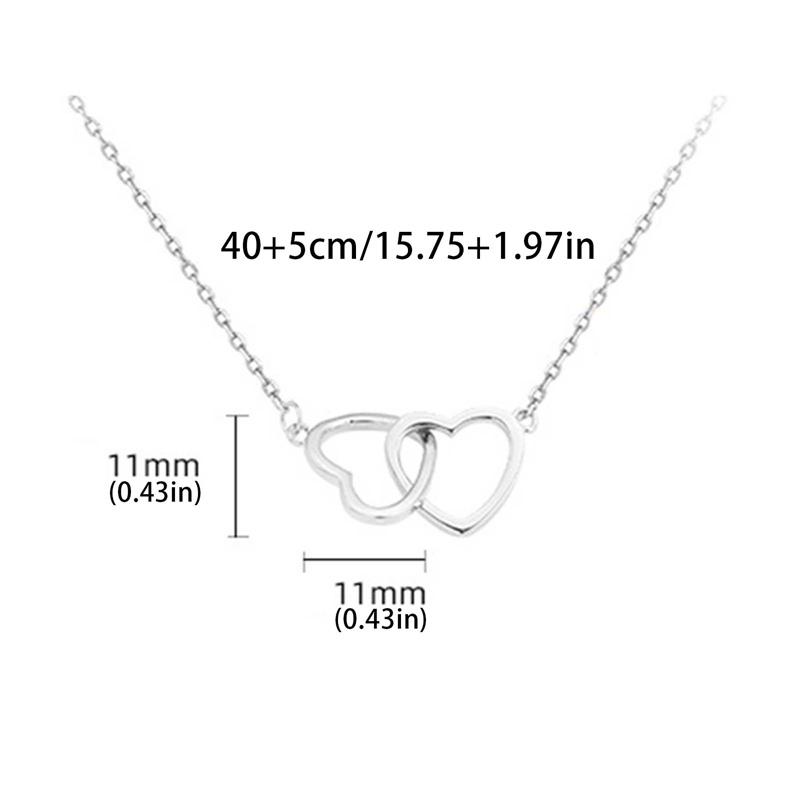 Kalung Choker Bentuk Dua Hati Geometris Untuk Hadiah Ulang Tahun Wanita