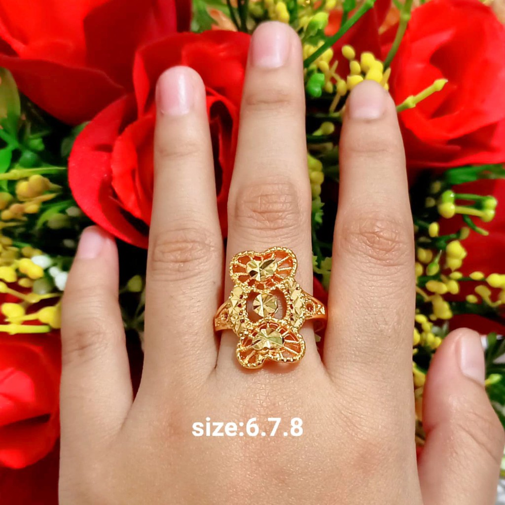 Cincin Dewasa Dubai Polos Perhiasan Wanita Gold dan Silver limited edition (COD)