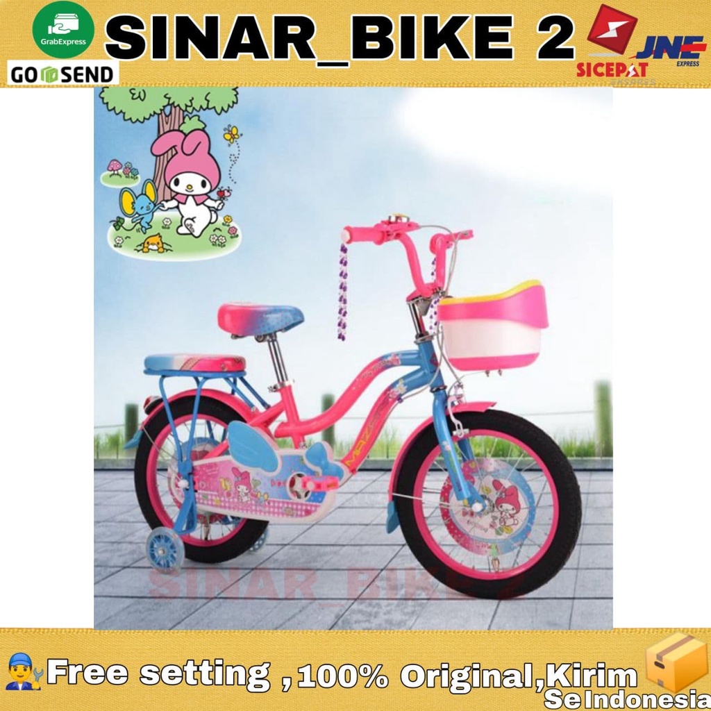 Sepeda Anak Perempuan 12 16 18 Inch Mazara Melody MZ-2288 KX