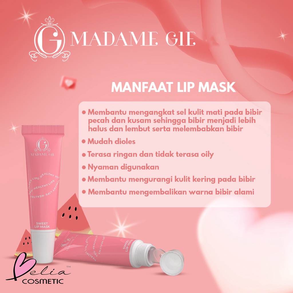 ❤ BELIA ❤ Madame Gie Sweet Lip Mask - Masker Scrub Bibir Cerah (✔BPOM)