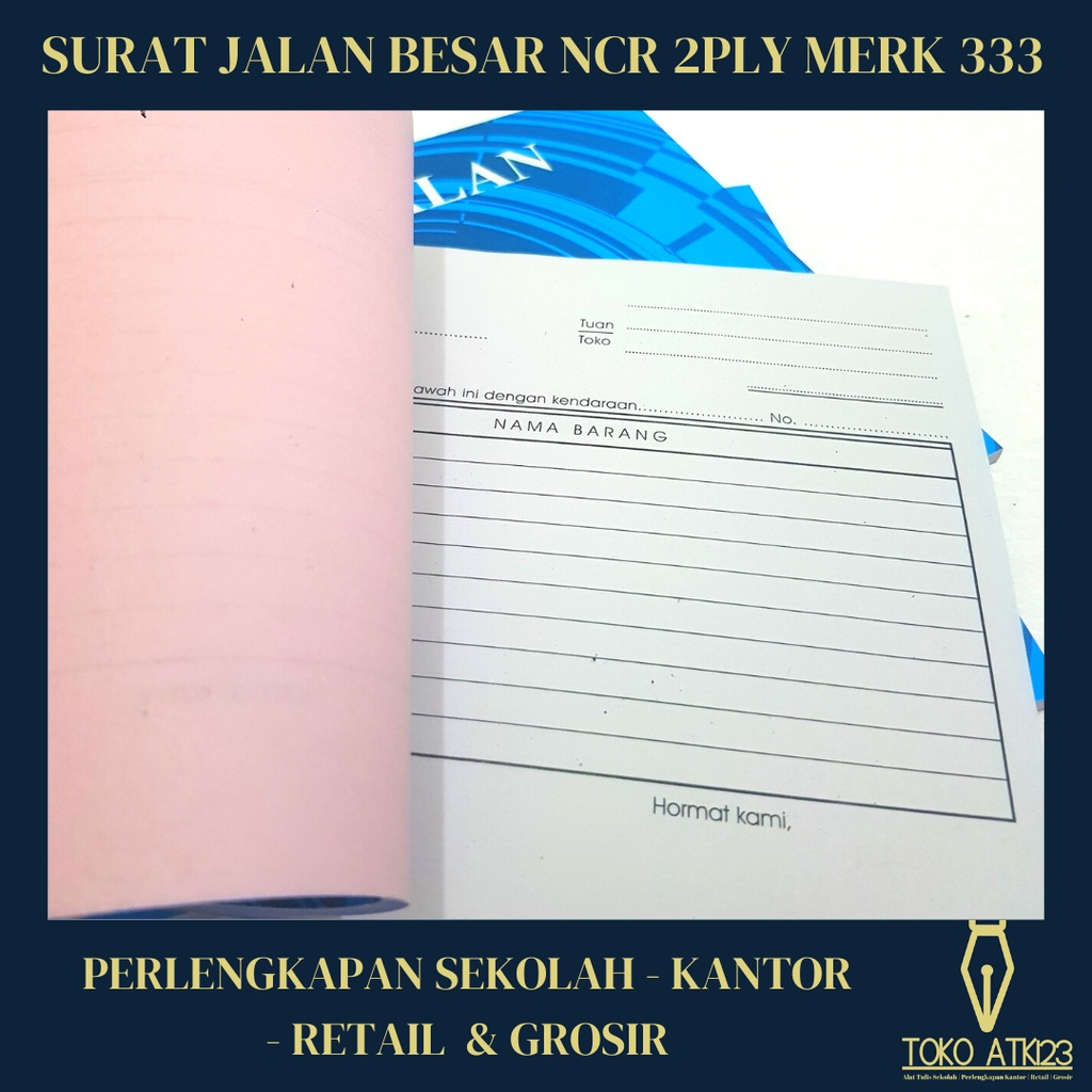 Surat Jalan Besar NCR 2 Ply / Rangkap 2 / Merk 333 / Putih Merah