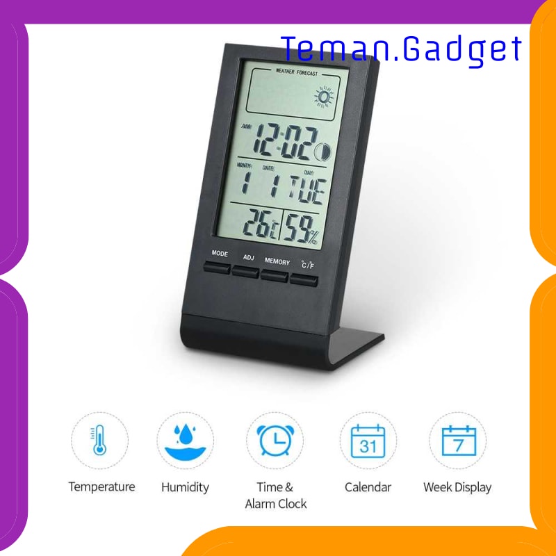 TG-FE124 KKMOON JAM MINI DIGITAL THERMOMETER HYGROMETER WEATHER STATION - CX220