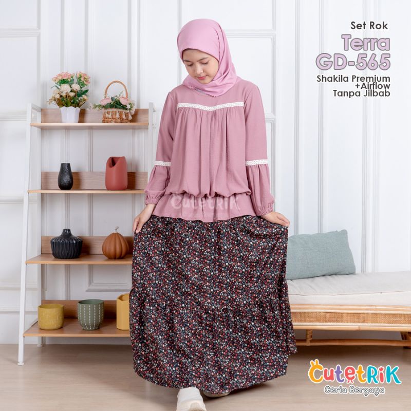 BISA COD BEST SELLER - CUTETRIK SETELAN BAJU MUSLIM ANAK PEREMPUAN TERBARU original Umur 5 6 7 8 9 10 11 12 13 14 tahun remaja terlaris realpict 2021 2022 warna pink ungu dusty pink mustard biru anak tanggung kuning biru terbaru MOCCA Dusty PINK COKLAT-Terra pink GD-565