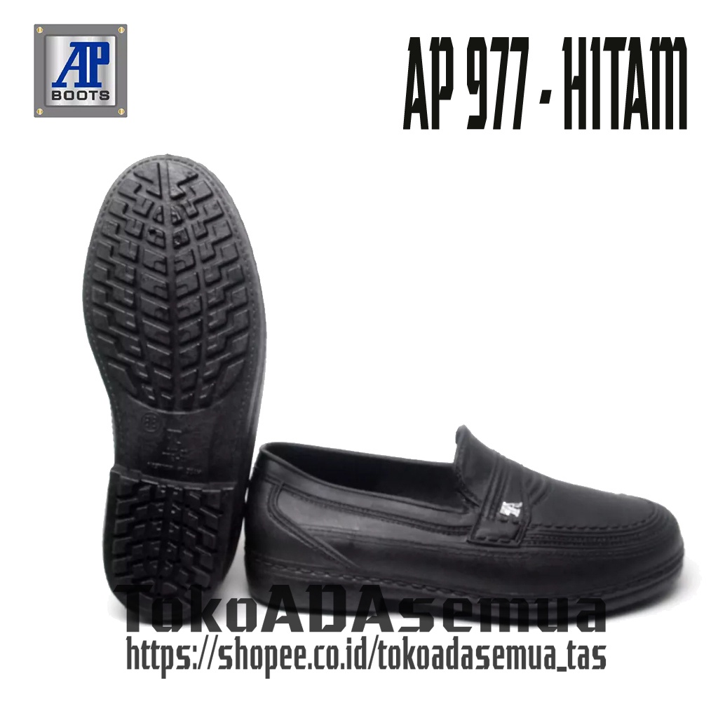 AP Boots AP 977 Hitam - Sepatu Pantofel PVC