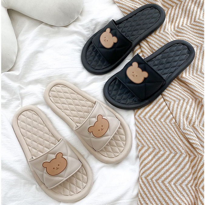 Sandal Jelly Wanita VIRAL !!! Sandal Rumah Hotel Empuk / Sendal Slop Wanita / Sandal Anti Slip / Women Home Sandals / Sandal Tulisan Hello / Sandal Gambar Bear