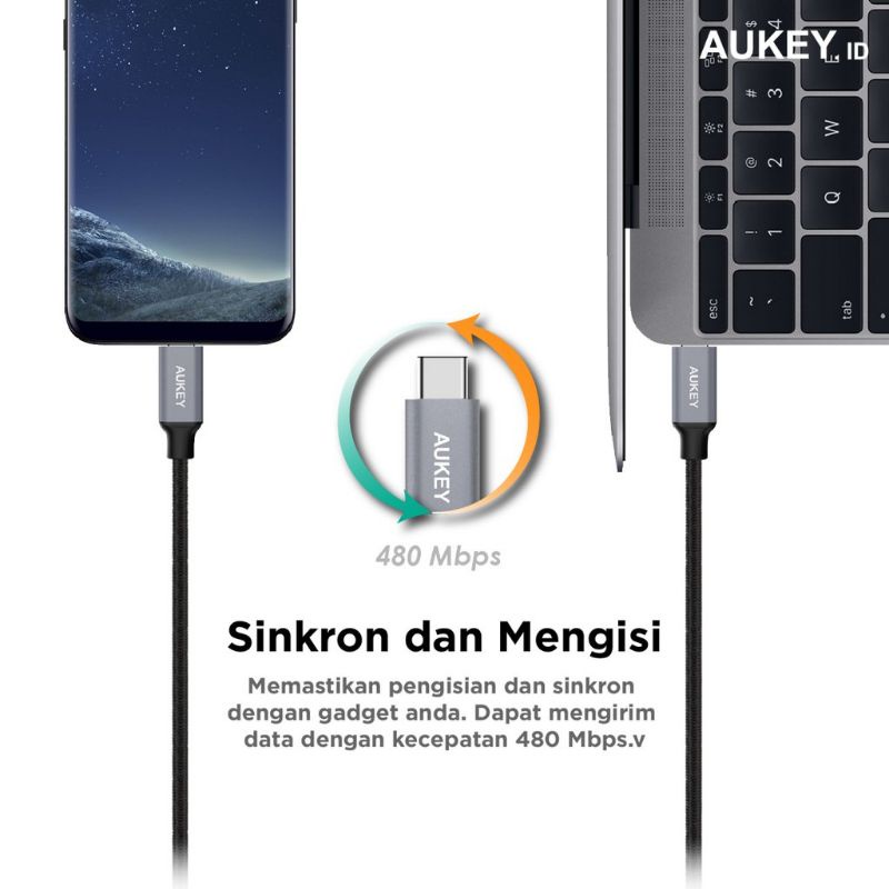 Aukey CB CD5 Cable USB C To C Original Garansi Resmi Aukey