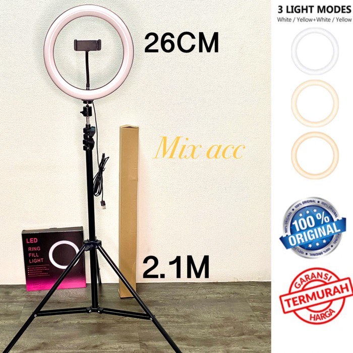 Ring Light 26cm + Light Stand Tripod 2M Selfie Vlogger Livestreamer