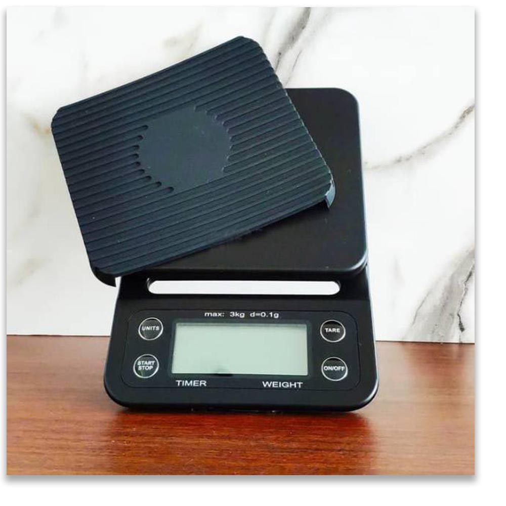 Timbangan Dapur green Light  Timer V60 Drip Coffee Scale Max 3kg 0.1g Dengan Timer Taffware Digipounds NS-CF1