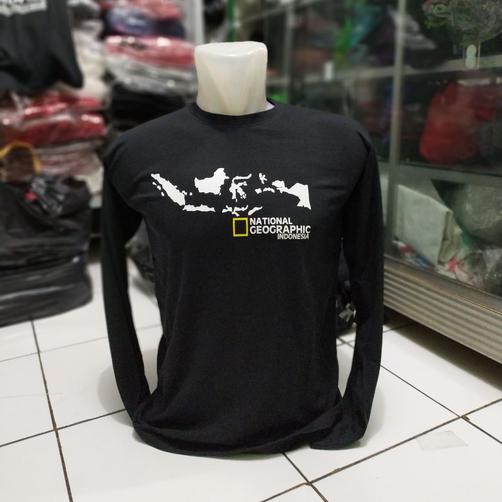 kaos t-shirt baju national geographic Indonesia lengan panjang