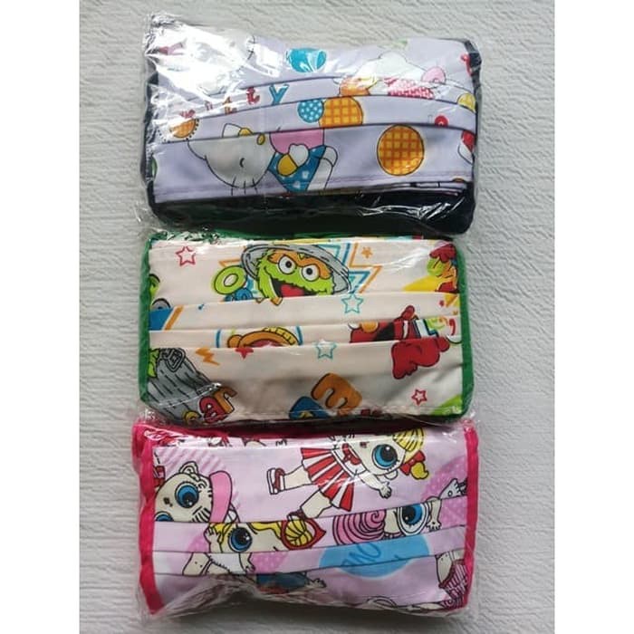 Masker Hijab Bahan Kain Oxford MOTIF Warna Random