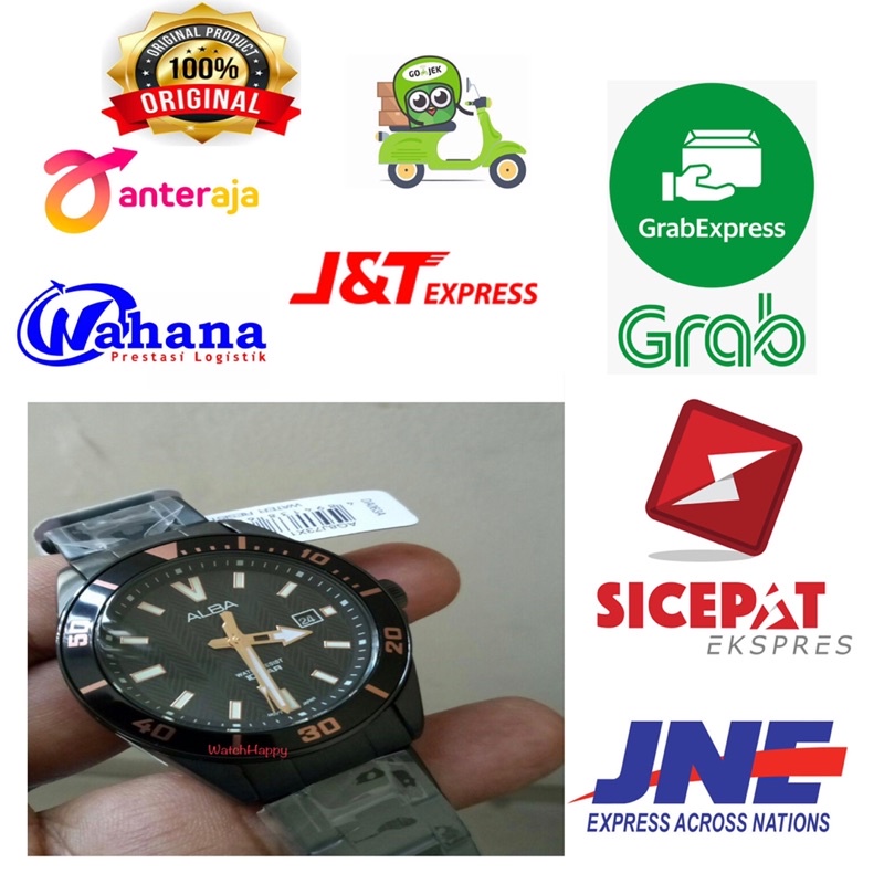 WatchHappy Alba AG8J73X1 Men Watch Diver Model Full Black AG8J73 Dial Black Stainless Steel Original