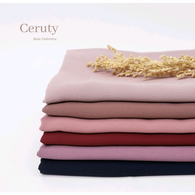 Jilbab pasmina premium Pashmina Hijab CerutyJahit Tepi Fatonah Shop