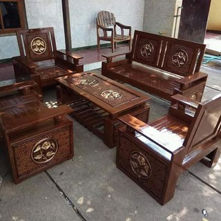 Kursi  Tamu Minimalis  Kayu Jati Ukir Bunga Sepatu Mewah 