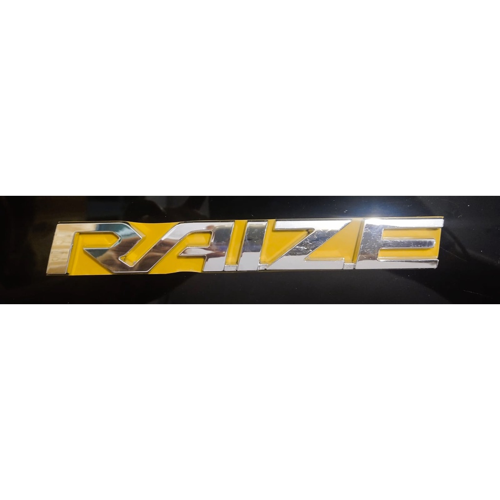 Emblem Logo Tulisan Raize Chrome Original