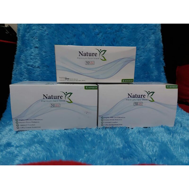masker medis masker nature premium face mask 3 ply