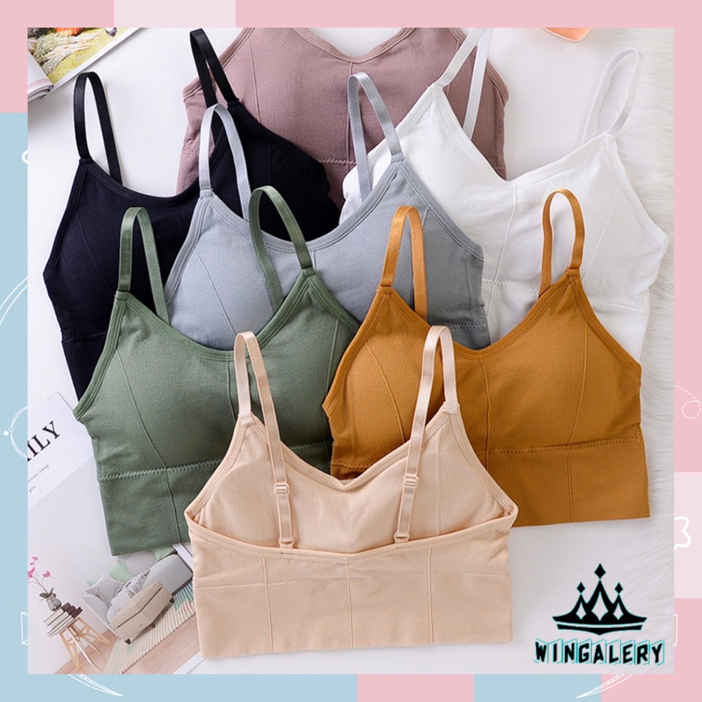 WINGALERY Bra Wanita Model One-Piece Bra Bralette Push Up dengan Bahan Tipis Korea 1038