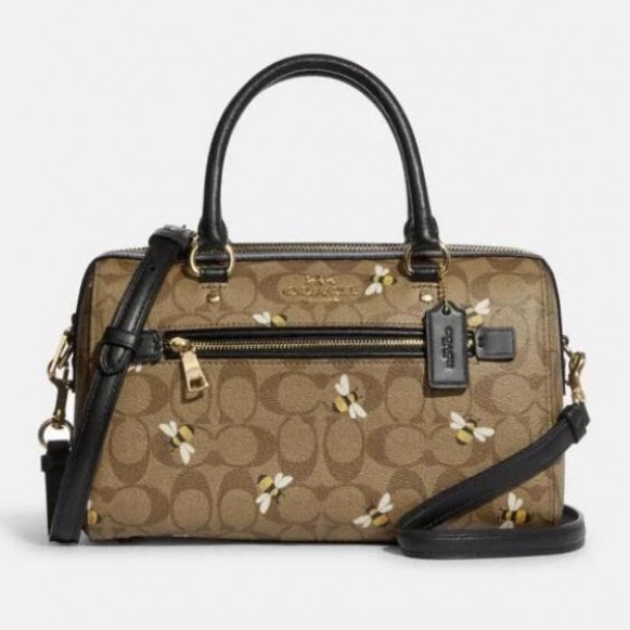 （grab）8591 coach women bag classic logo bee printed Rowan handbag sling bag