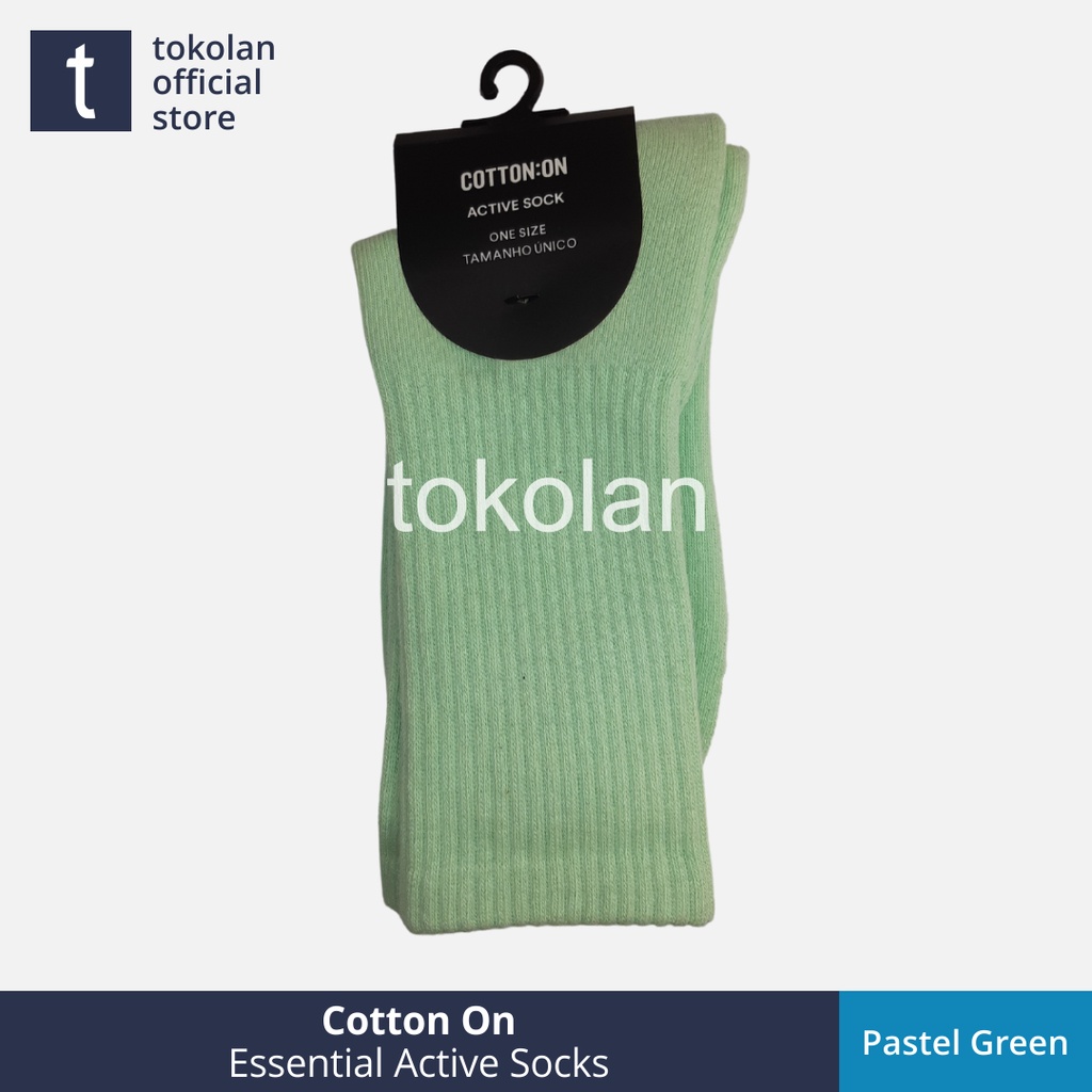Kaos Kaki Panjang Cotton On Essential Active Socks - Pastel Green