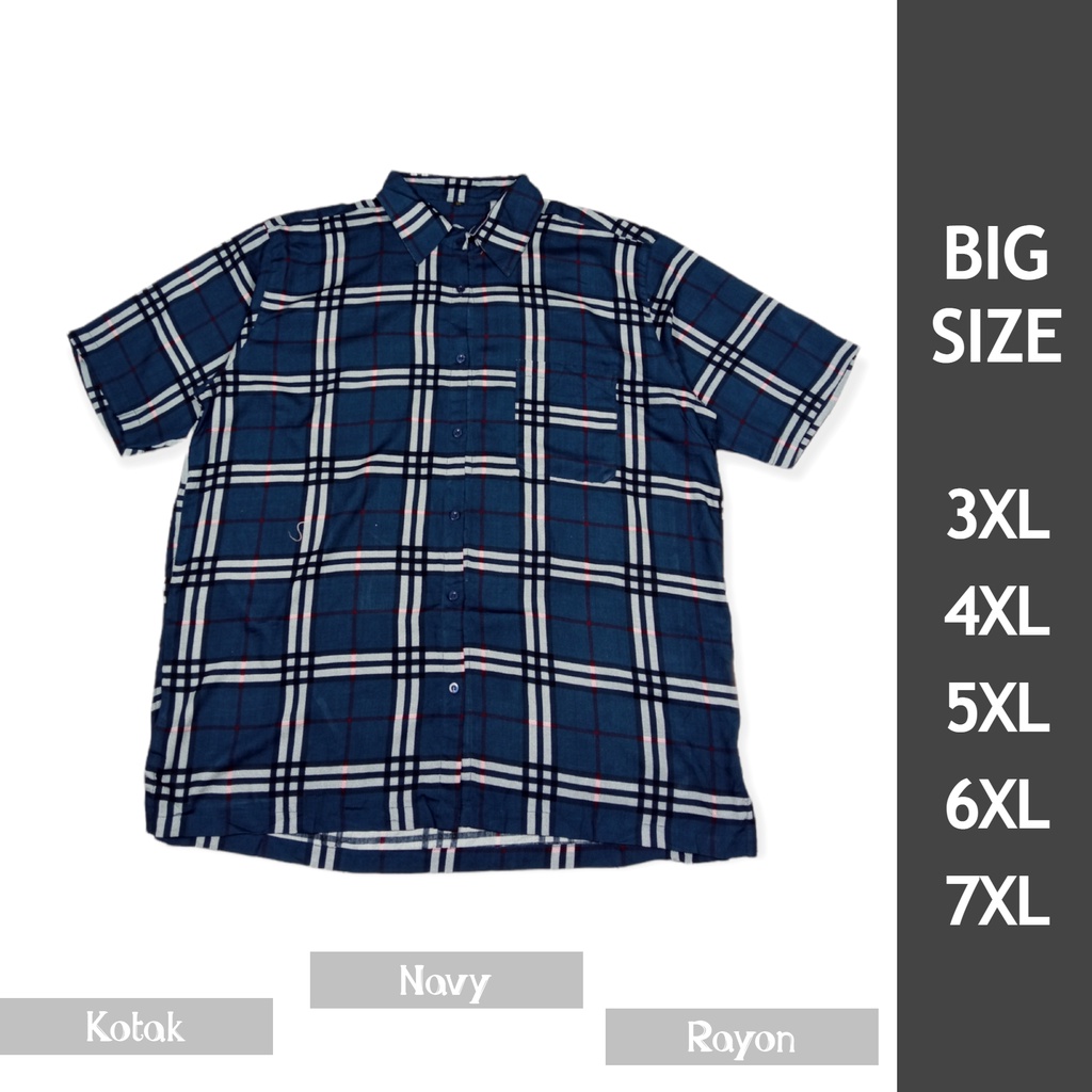 Kemeja Casual Rayon BIG SIZE XXXL XXXXL XXXXXL XXXXXXL Kemeja Jumbo 2XL - 6XL | Kmj