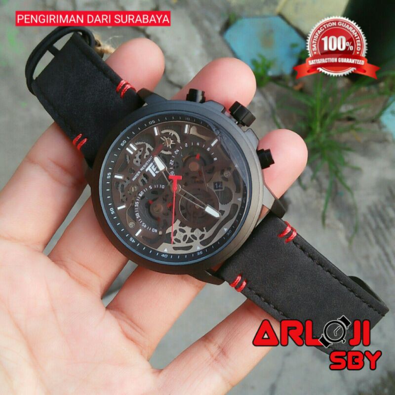 JAM TANGAN PRIA T5 H3624 LEATHER TAHAN AIR ORIGINAL