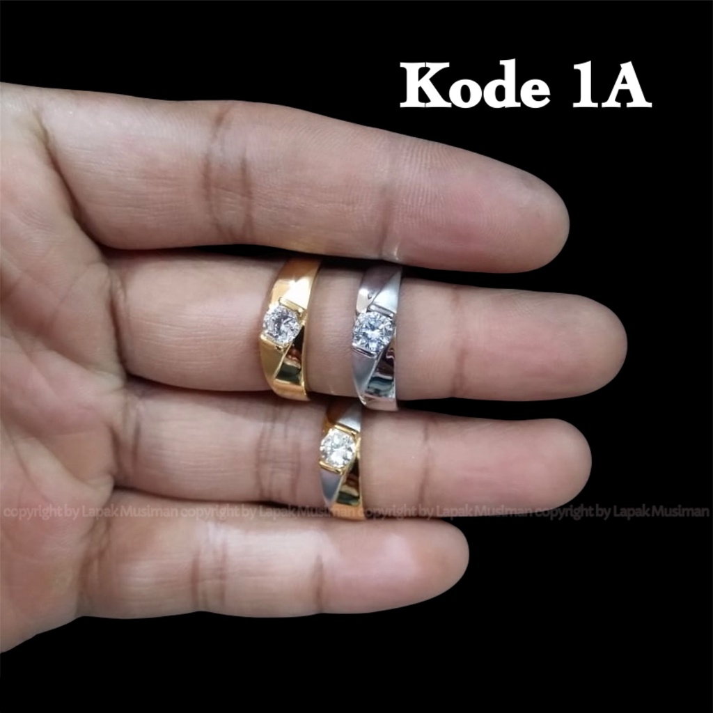 [Bayar di Tempat] Cincin Pria Titanium Anti Karat Batu American Diamond Kode CCZ 05