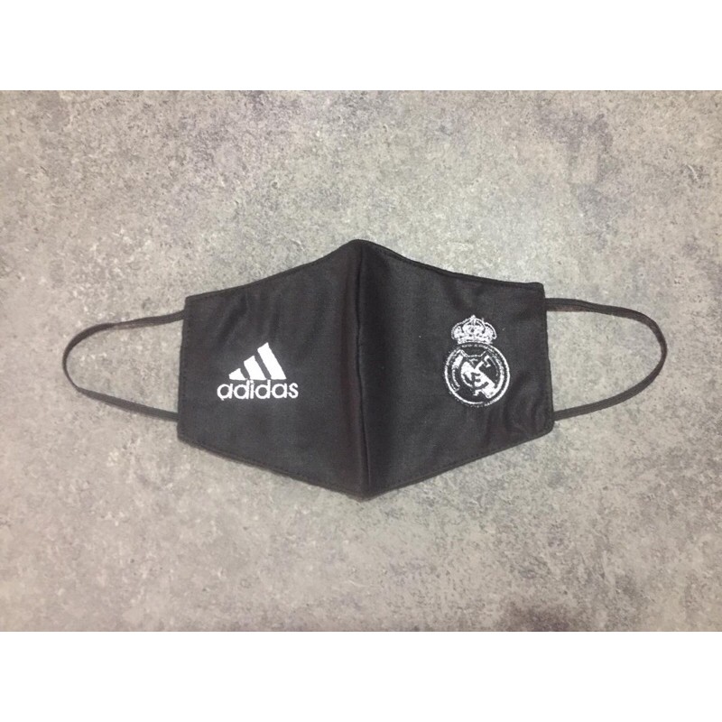 Masker Bordir Bola Real Madrid Kain Katun 3 Ply
