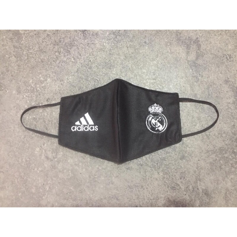 Masker Bordir Bola Real Madrid Kain Katun 3 Ply