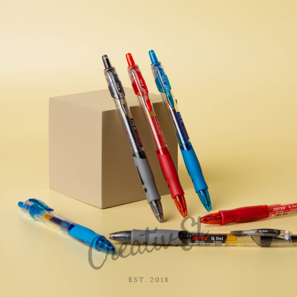 

JOYKO Qgel Gp-265 Bolpen Gel Pen Pulpen 0.5 Mm Tinta Hitam Merah Biru