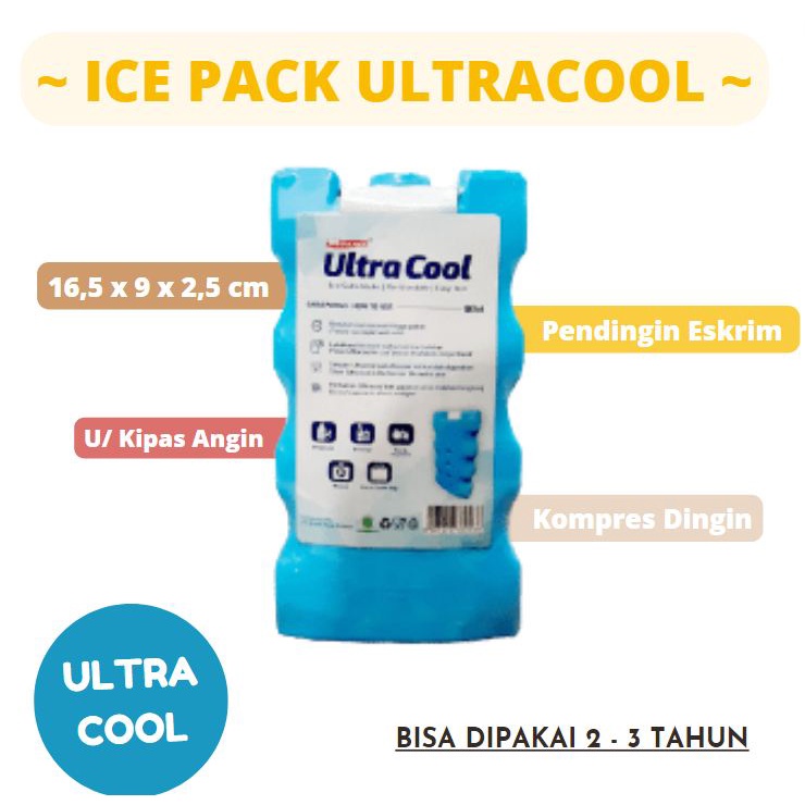 ultra cool es  Ice Pack- membekukan ikan - Mini Gel Ice Pack - Pembeku Ice Cream - ultra cool es pac