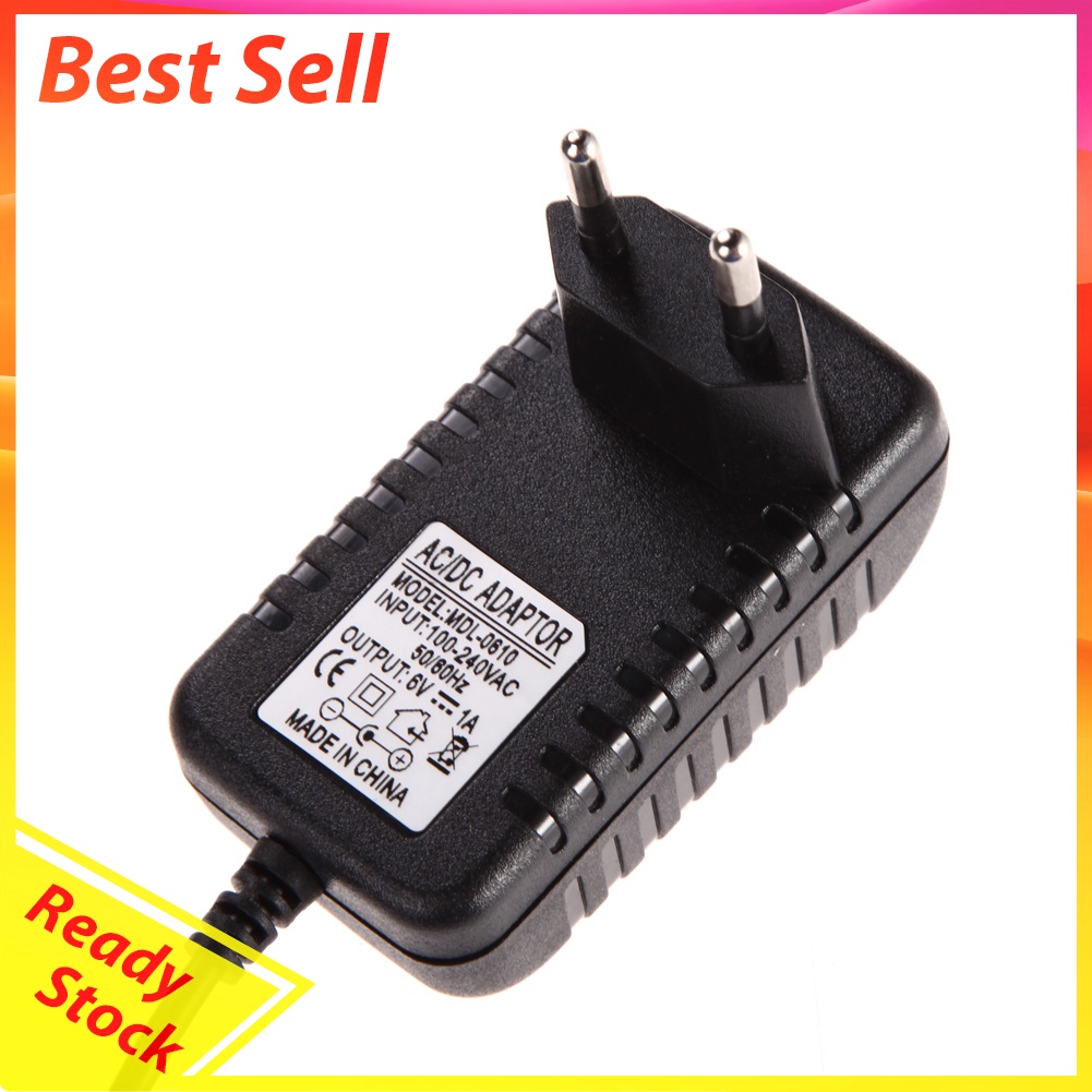 AC 100-240V Converter Adapter DC 5.5 x 2.5MM 6V 1A 1000mA Charger EU Plug