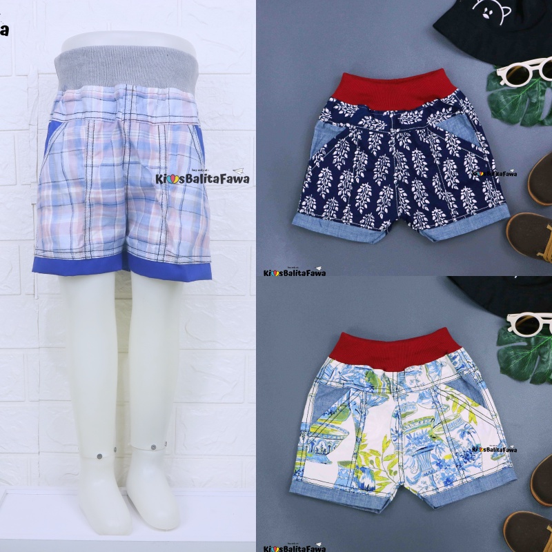 Celana Boxy uk 3-5 Tahun / Pants Anak Laki Cowok Pendek Polos Murah Boxer Harian Kantong Tebal Adem