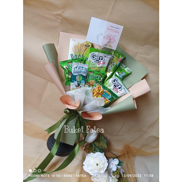 

Buket C01 buket snack hijau buket jajan buket chellophane