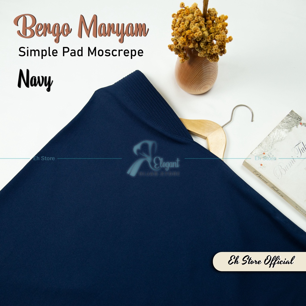 Kerudung instan / Jilbab bergo maryam SIMPLE PAD MEDIUM M murah (TANPA TALI)-Navy