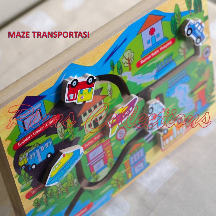 MAINAN EDUKASI. MAINAN ANAK. PUZZLE KAYU. PASEL KAYU. MAZE. Riens Collections