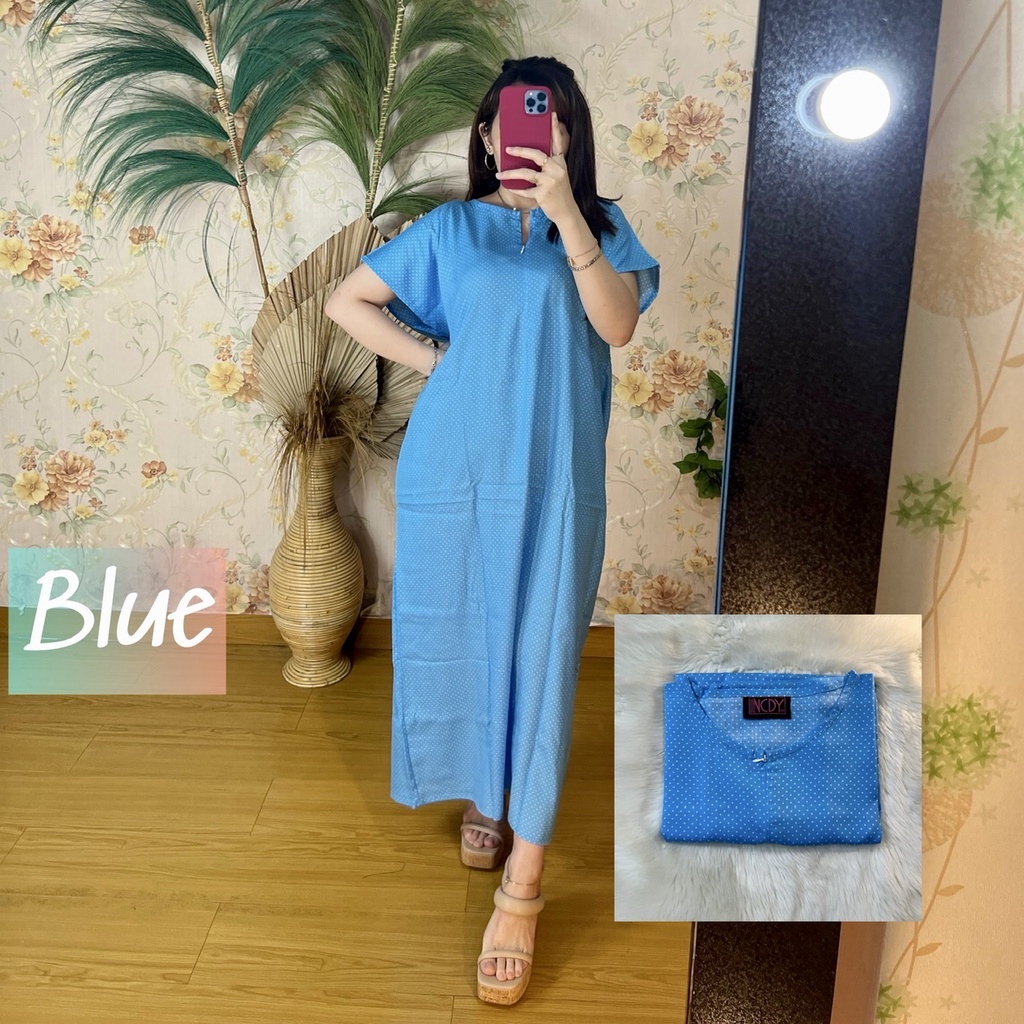 PART1 NCDY HOMEWEAR DASTER PANJANG SEMATA KAKI LD 130cm BUSUI FRIENDLY JUMBO-Blue