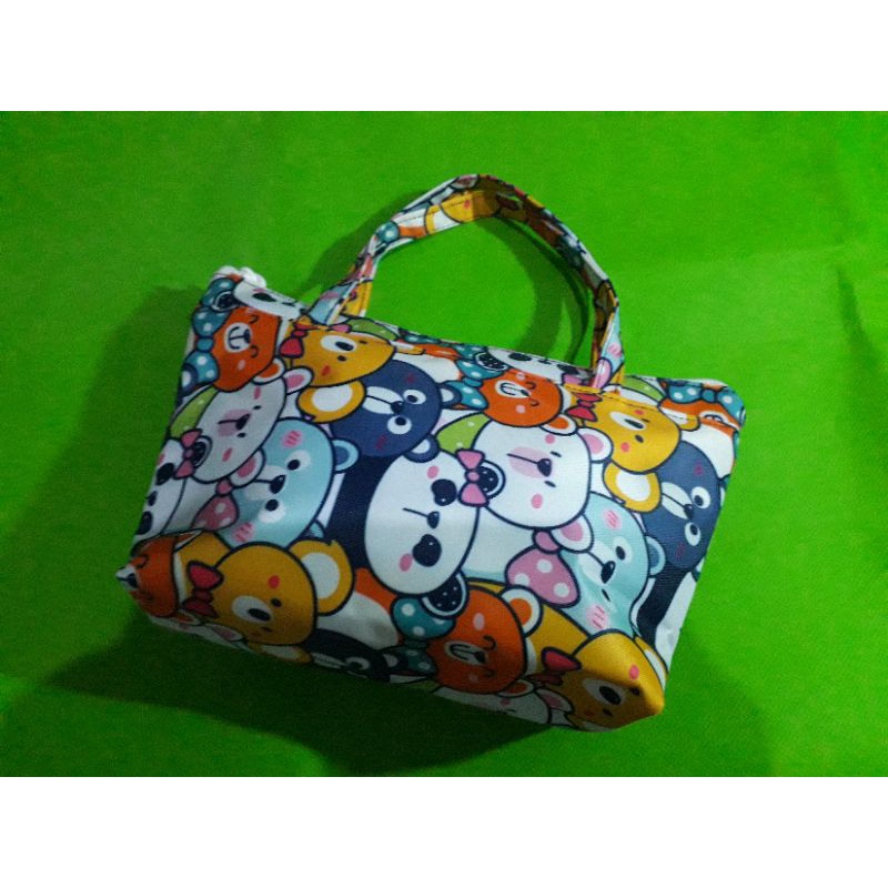 TAS POUCH JINJING KECIL MINI KOSMETIK MOTIF BERUANG TEDDY BEAR